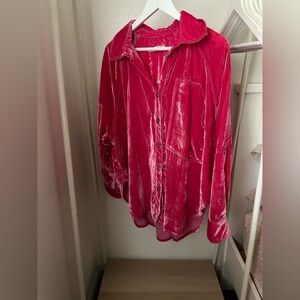 Free People Women's Night Skies Velvet Long Sleeve Top